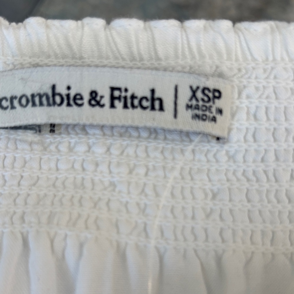 Abercrombie & Fitch White Smocked Square Neck Mini Dress NWT Size  XSP - Picture 11 of 16